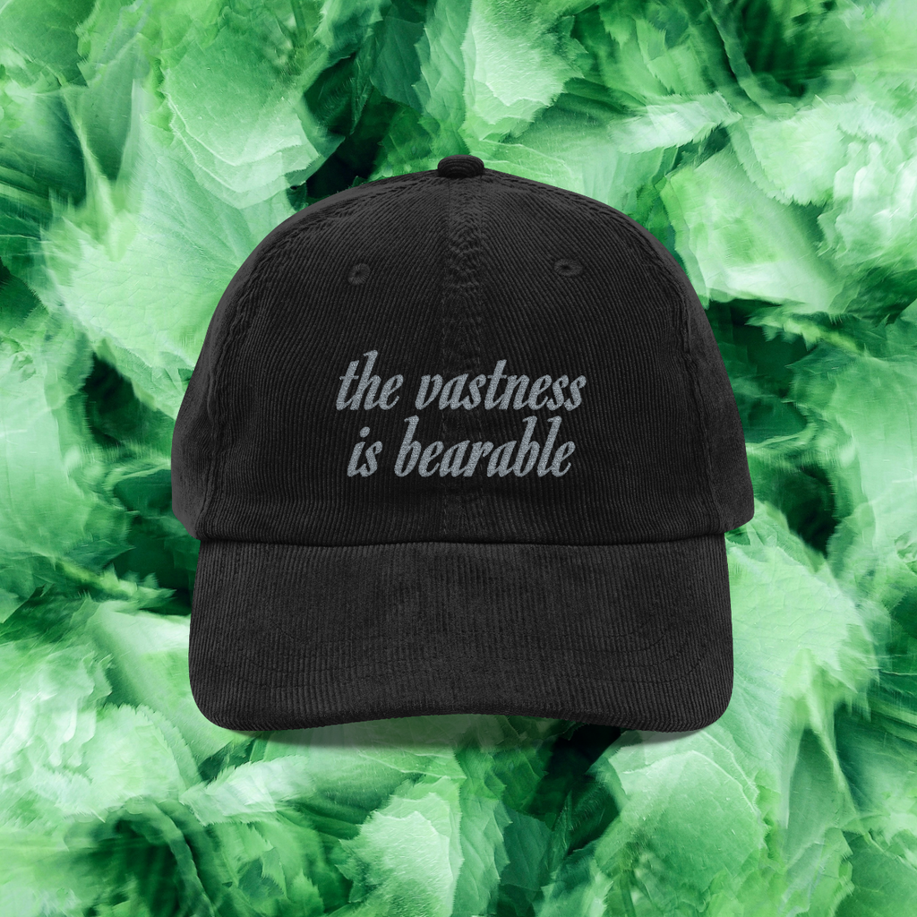 VASTNESS • Embroidered Corduroy Cap • Black