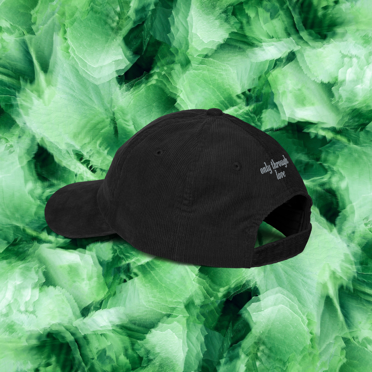 VASTNESS • Embroidered Corduroy Cap • Black