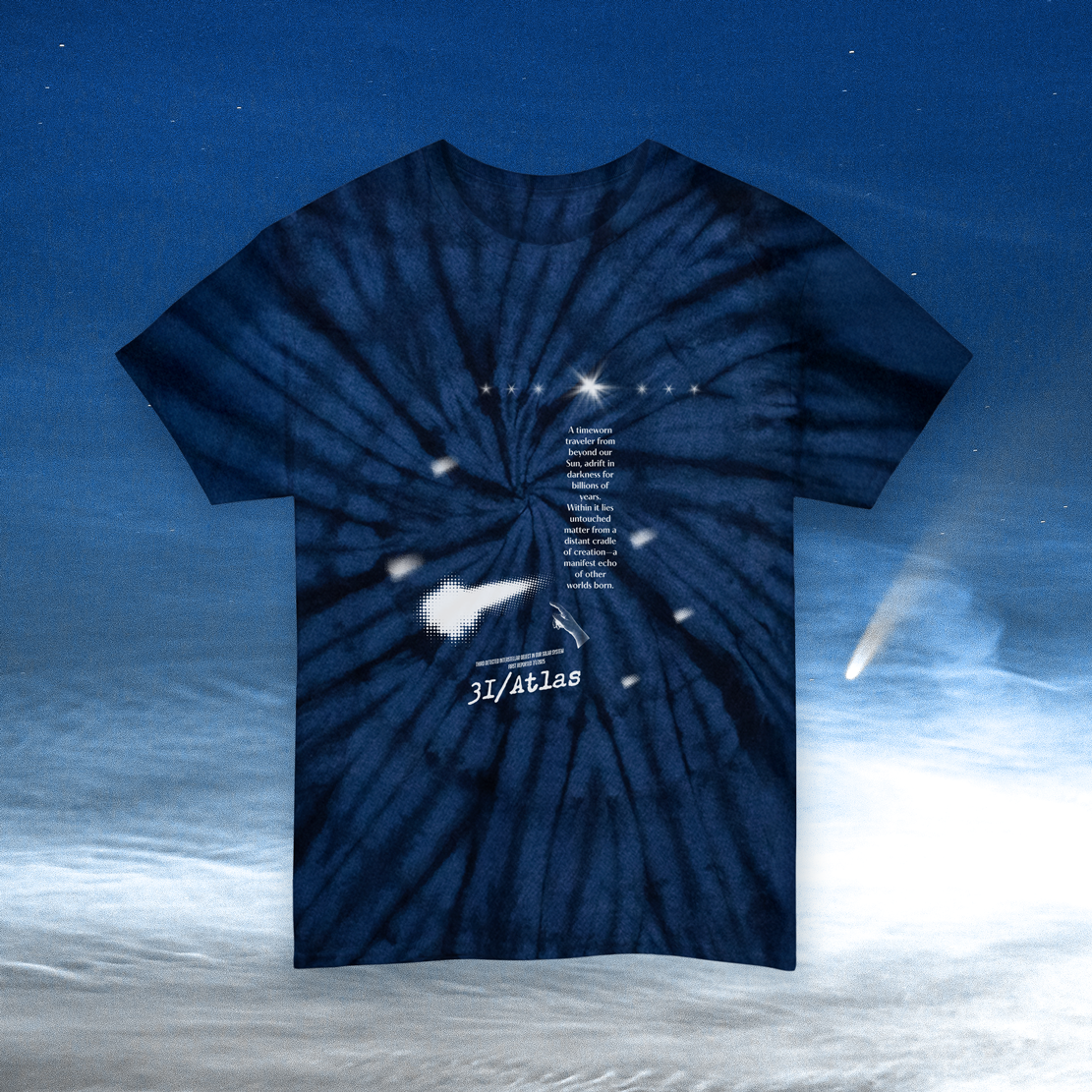 3I/ATLAS • Tie Dye Cotton Tee • Midnight
