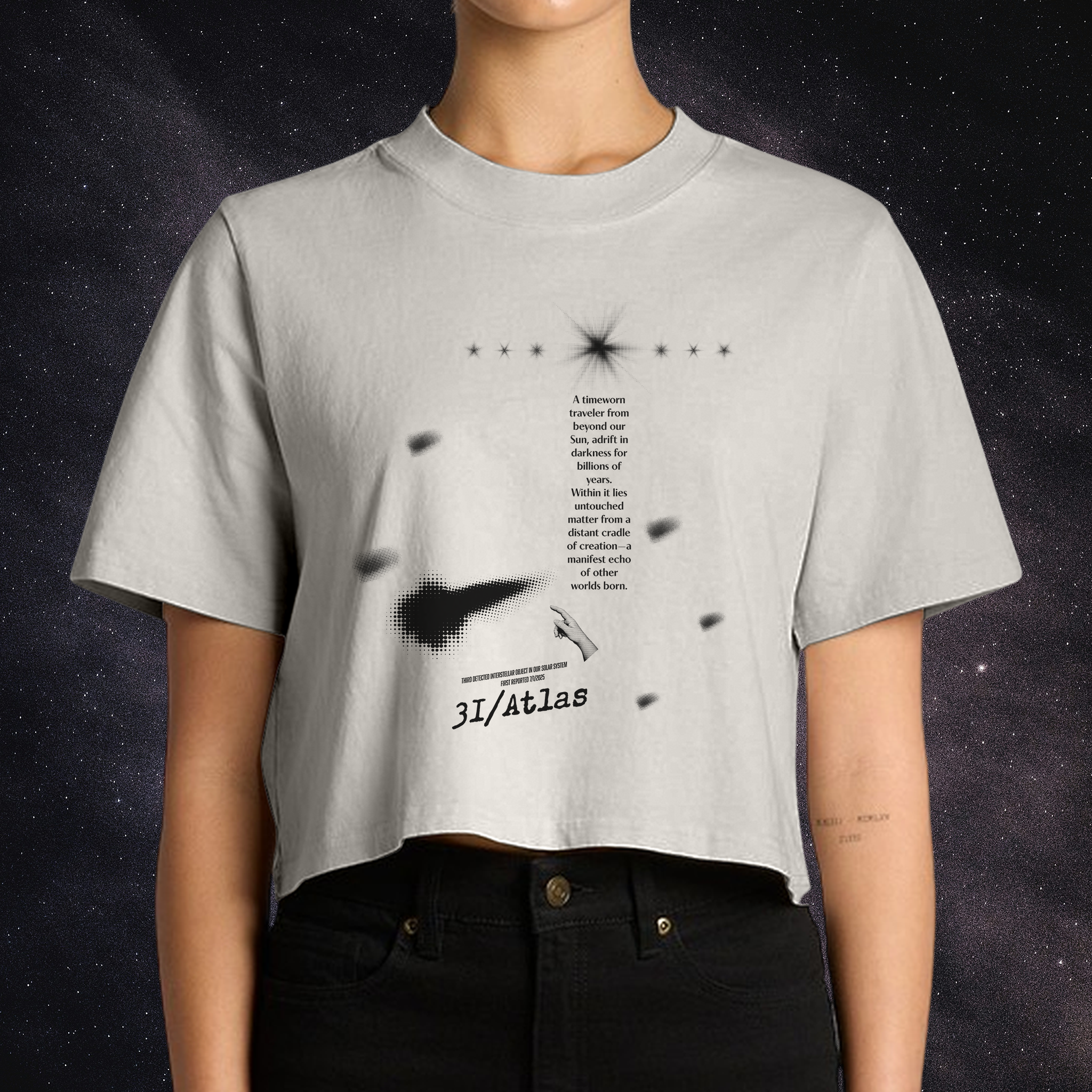 3I/ATLAS • Heavy Faded Crop Tee • Faded Bone